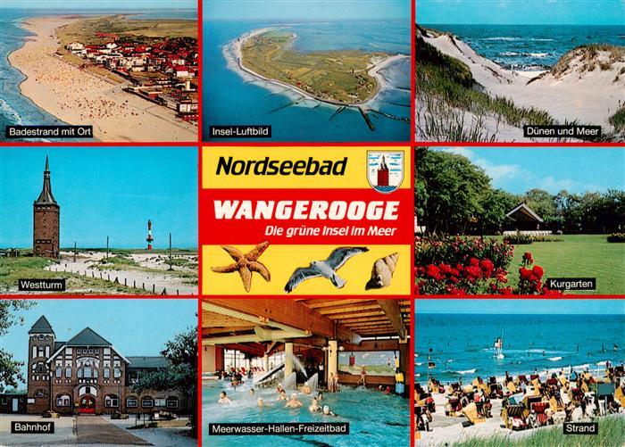 Wangerooge Wangeroog Nordseebad Badestrand Fliegeraufnahme Duenen Westturm Bahnh