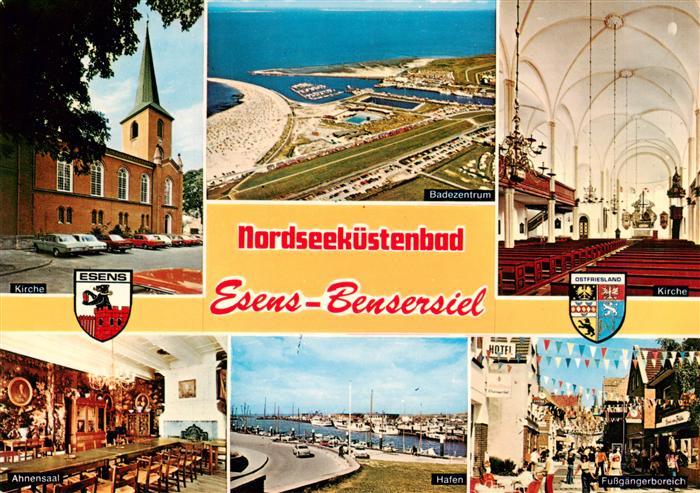Bensersiel Esens Kirche Badezentrum Kirche Ahnensaal Hafen Fussgaengerzone