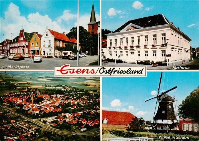 Esens Marktplatz Rathaus Gesamt Muehle in Seriem