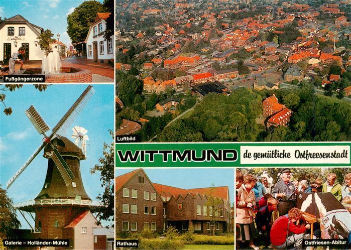 Wittmund Fussgaengerzone Fliegeraufnahme Galerie Hollaender Muehle Rathaus Ostfr