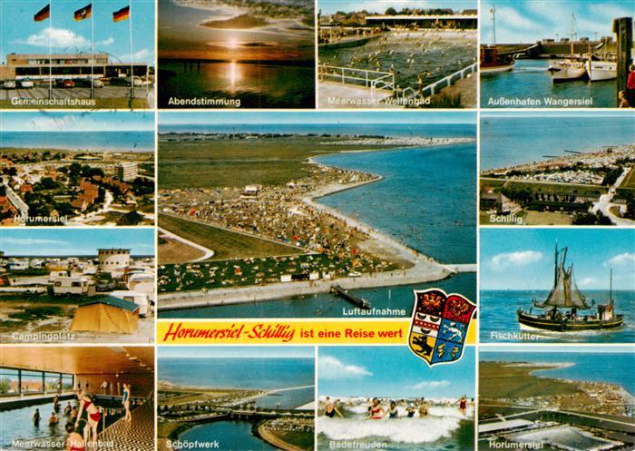 Schillig Horumersiel Nordseebad Gemeinschaftshaus Abendstimmung Meerwasser Schwi