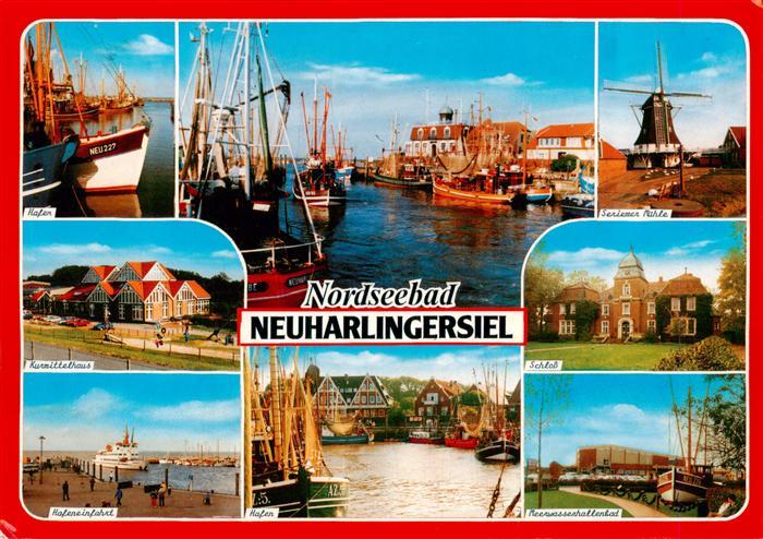 Neuharlingersiel Hafen Kurmittelhaus Hafeneinfahrt Seriemer Muehle Schloss Meerw