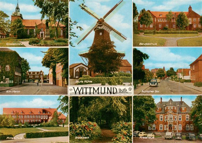 Wittmund Nikolaikirche Markt Mittelschule Siuts Muehle Stadtpark Berufsschule Au