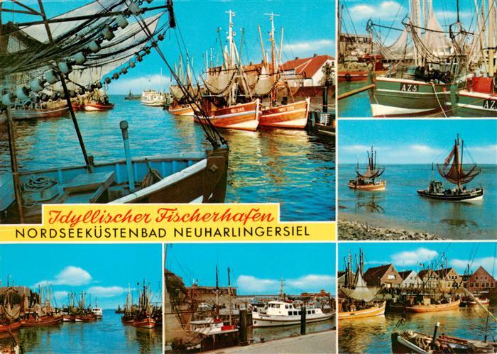 Neuharlingersiel Kutterhafen Teilansichten Fischkutter