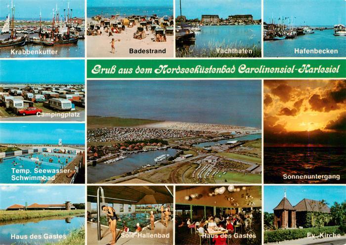 Carolinensiel-Harlesiel Ostfriesland Krabbenkutter Campingplatz Seewasser Schwim