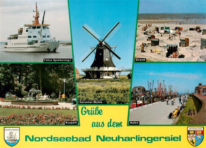 Neuharlingersiel Faehre Spiekeroog I Seriemer Muehle Strand Kurpark Hafen