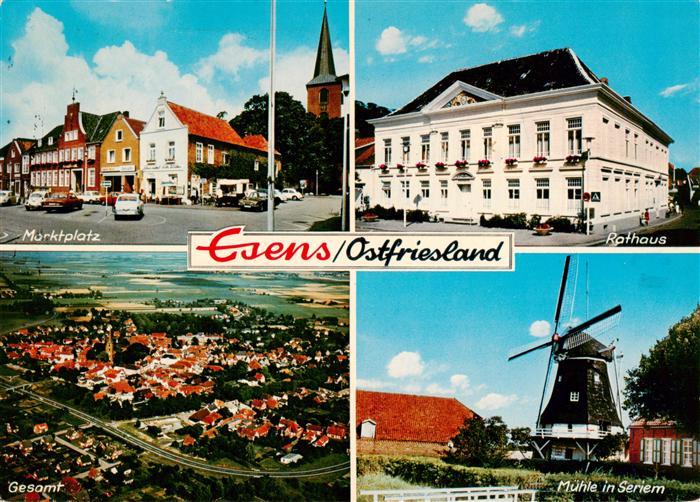 Esens Marktplatz rathaus Gesamt Muehle in Seriem