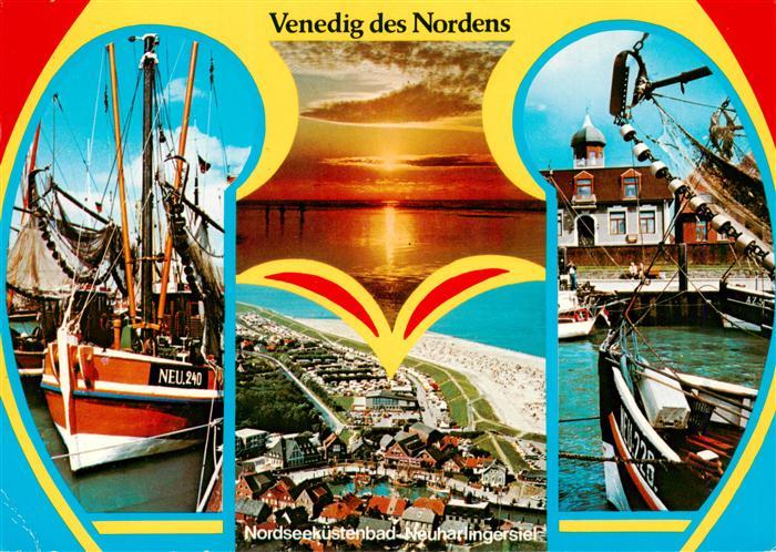 Neuharlingersiel Fischkutter Fliegeraufnahme Hafenpartie