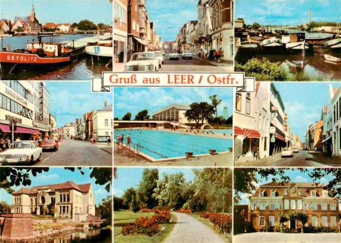 Leer Ostfriesland Hafenpartien Ortsansichten Schwimmbad Schloss Park