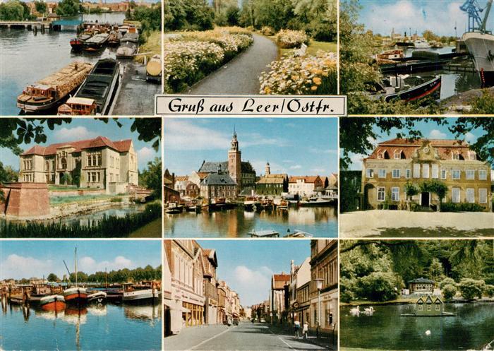 Leer Ostfriesland Frachter Park Hafenpartien Schloss Kirche Schwanenteich Ortspa