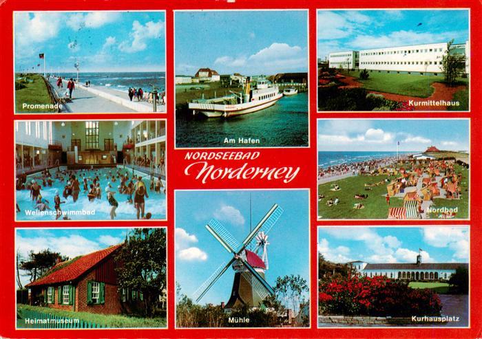 Norderney Nordseebad Promenade Wellenbad Heimatmuseum Am Hafen Muehle Kurmittelh