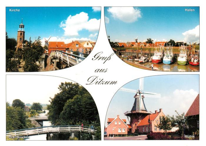 Ditzum Jemgum Kirche Hafen Drei Bruecken Muehle