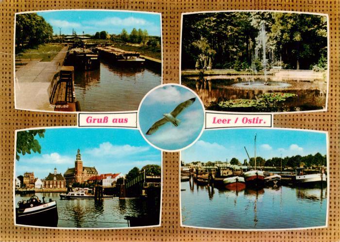 Leer Ostfriesland Kanal Park Panorama Hafenpartie