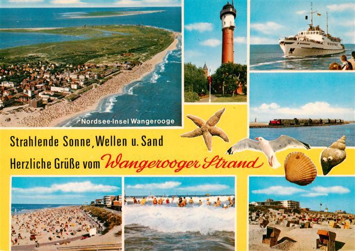 Wangerooge Wangeroog Nordseebad Fliegeraufnahme Leuchtturm Faehrschiff Inselbahn