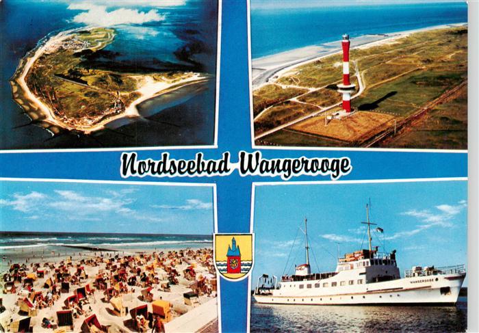 Wangerooge Wangeroog Nordseebad Fliegeraufnahmen mit Leuchtturm Strand MS Wanger