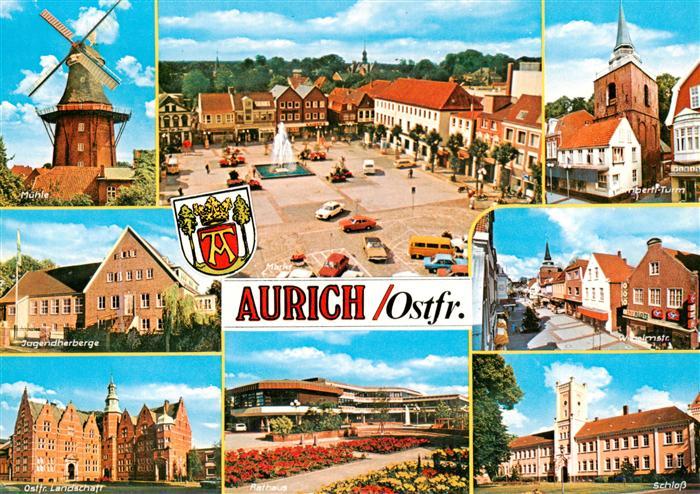 Aurich Ostfriesland Muehle Jugendherberge Ostfr Landschaft Markt Rathaus Schloss