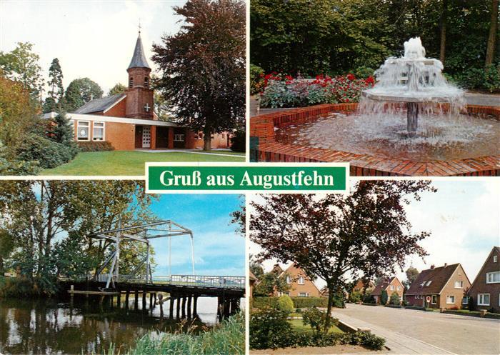 Augustfehn Kirche Ziehbruecke Wasserspiele Ortspartie