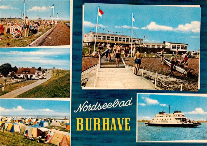 Burhave Nordseebad Strandpartien Promenade Faehrschiff