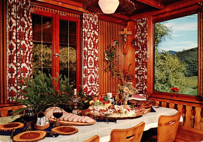 Wolfach Schwarzwald Berggasthof Café Pension Schmelzeberg Gastraum Vesperplatte