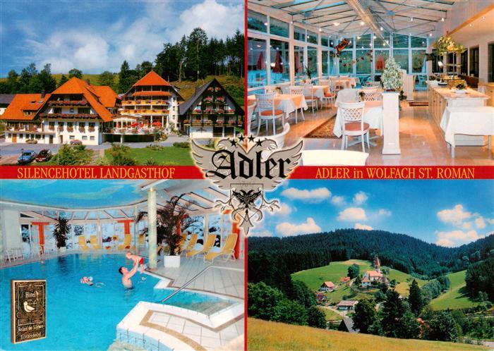 St Roman Wolfach Silencehotel Landgasthof Adler Restaurant Hallenbad Landschaft