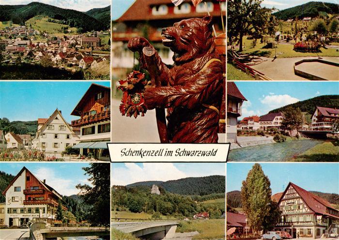 Schenkenzell Panorama Teilansichten Luftkurort Holzfigur