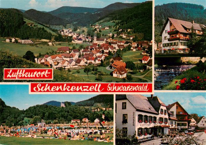 Schenkenzell Panorama Luftkurort im Schwarzwald Freibad Ortszentrum Hotel