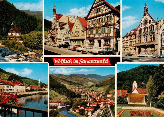 Wolfach Schwarzwald Motive Ortszentrum Fachwerkhaeuser Kirche Konzertpavillon Pa