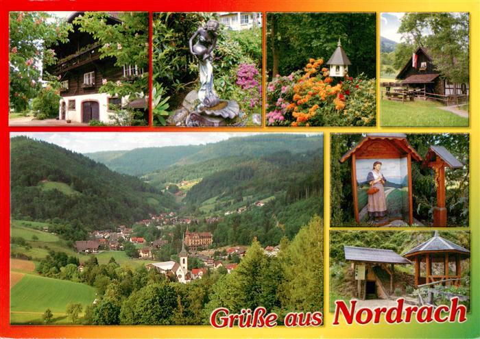 Nordrach Panorama Luftkurort im Schwarzwald Schwarzwaldhaeuser Brunnen