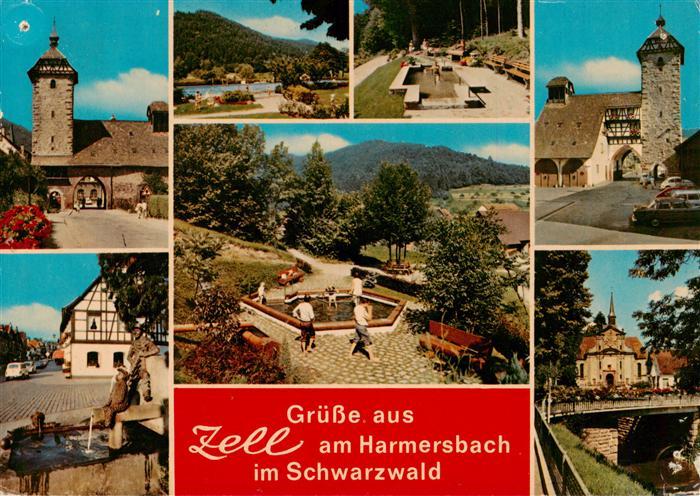 Zell Harmersbach Stadttor Schwimmbad Park Brunnen Schloss