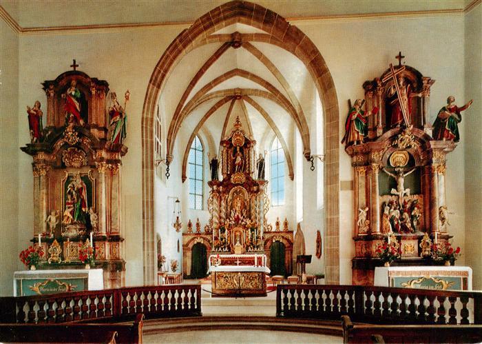 Zell Harmersbach Wallfahrtskirche Maria zu den Ketten Hochaltaere und Seitenalta