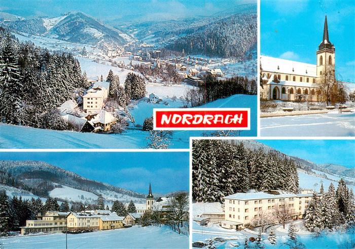 Nordrach Winterpanorama Kirche Teilansichten