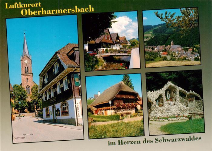 Oberharmersbach Kirche Bruecke Panorama Schwarzwaldhaus Mariengrotte