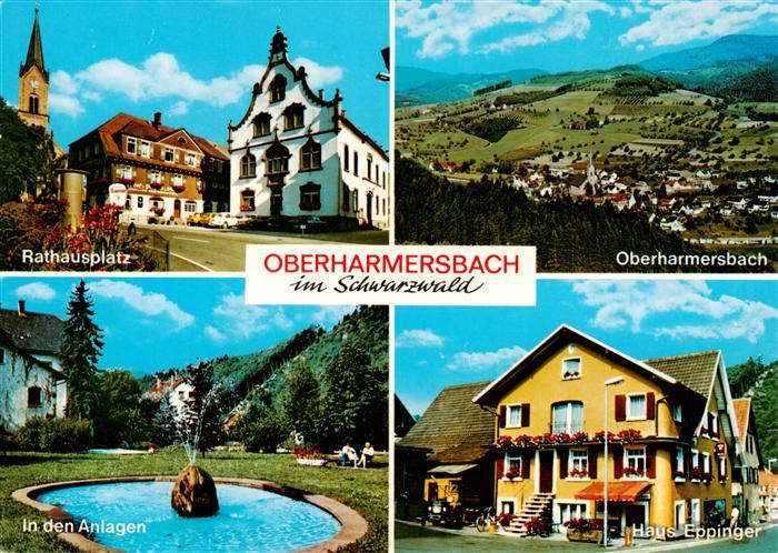 Oberharmersbach Rathausplatz Fliegeraufnahme In den Anlagen Haus Eppinger