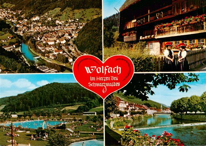 Wolfach Schwarzwald Fliegeraufnahme Trachten Schwimmbad Kinzigpartie