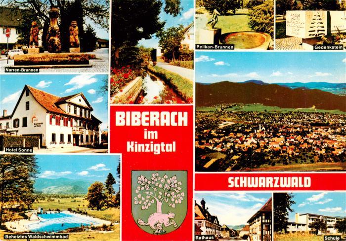 Biberach Baden Narren Brunnen Hotel Sonne Waldschwimmbad Pelikan Brunnen Gedenks