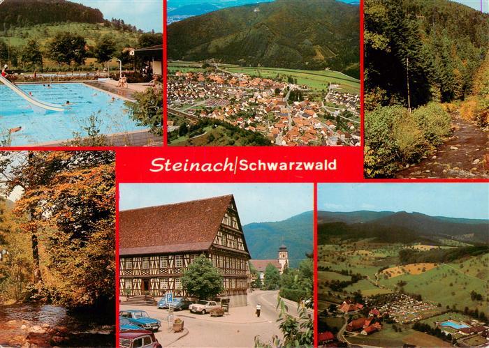 Steinach Schwarzwald Freibad Panorama Walspartien Fachwerkhaus Fliegeraufnahme