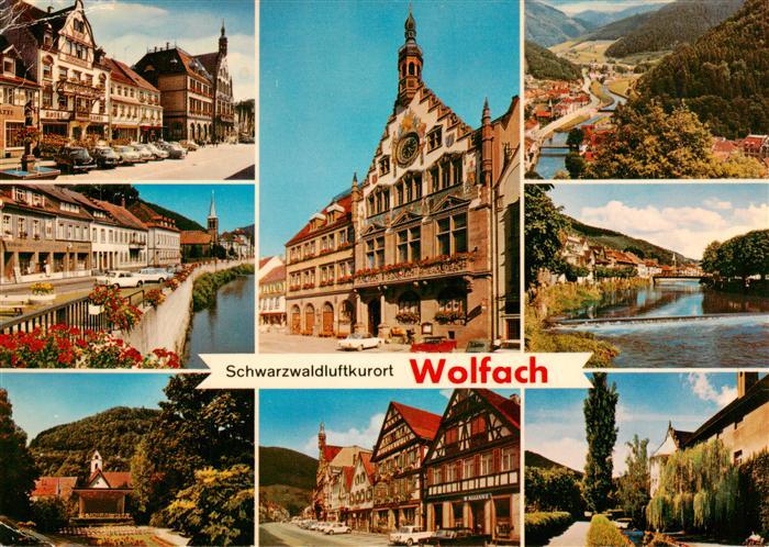Wolfach Schwarzwald Ortspartien Rathaus Partien an der Kinzig Teilansichten