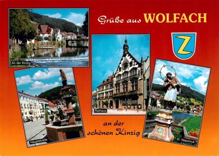 Wolfach Schwarzwald Kinzigpartie Haupstrasse Brunnen Rathaus St Nepomuk