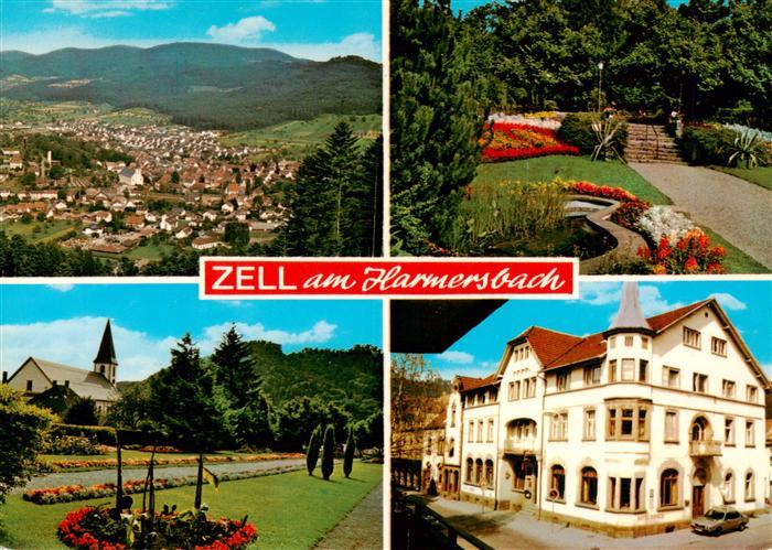 Zell Harmersbach Panorama Kurpark mit Hotel Hirsch