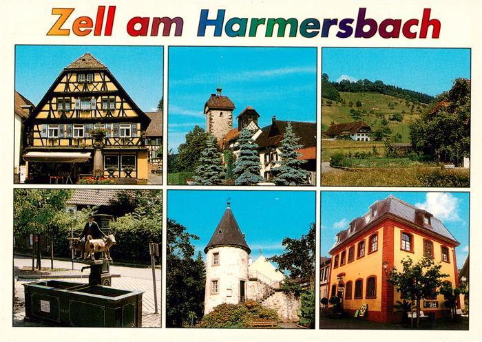 Zell Harmersbach Fachwerkhaus Storchenturm Panorama Brunnen Hirschtuermle