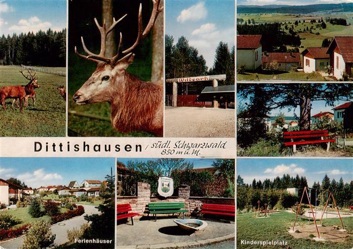 Dittishausen Loeffingen Wildparkt Hirsche Eingang Ferienhaeuser Brunnen Panorama
