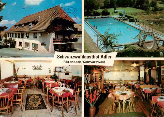 Roetenbach Baden Schwarzwald Schwarzwaldgasthof Adler Gastraeume Schwimmbad