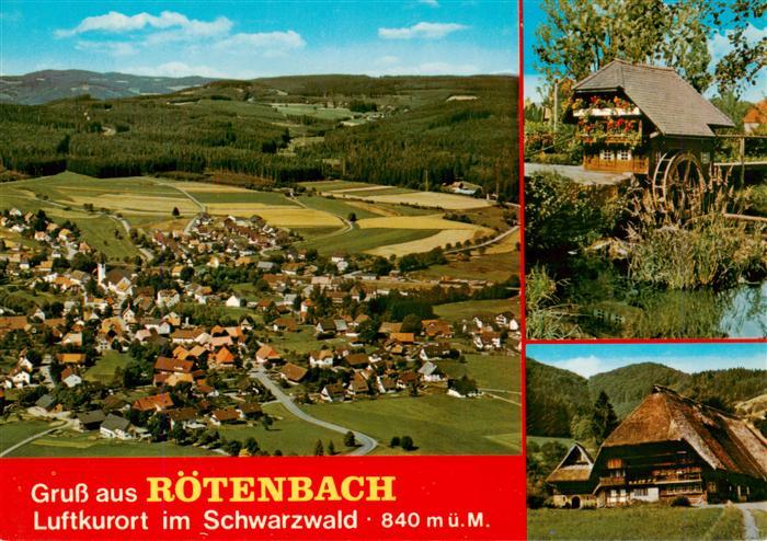 Roetenbach Baden Schwarzwald Fliegeraufnahme Muehle Schwarzwaldhaus