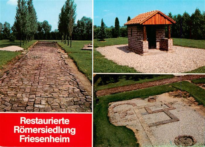 Friesenheim Baden Restaurierte Roemersiedlung Roemerstrasse Dianatempel Fundamen