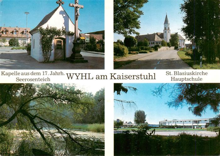 Wyhl Kaiserstuhl Kapelle St Blasiuskirche Seerosenteich Hauptschule