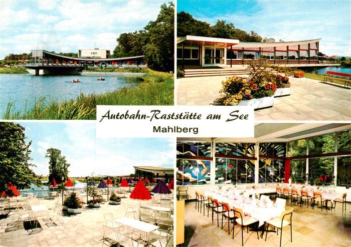Mahlberg Baden Autobahn Raststaette am See Terrasse Gastraum