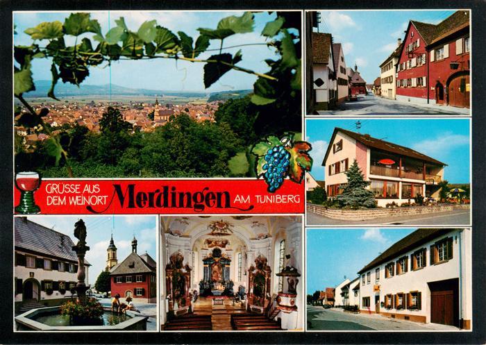 Merdingen Panorama Ortsansichten Brunnen Kirche Innenansicht