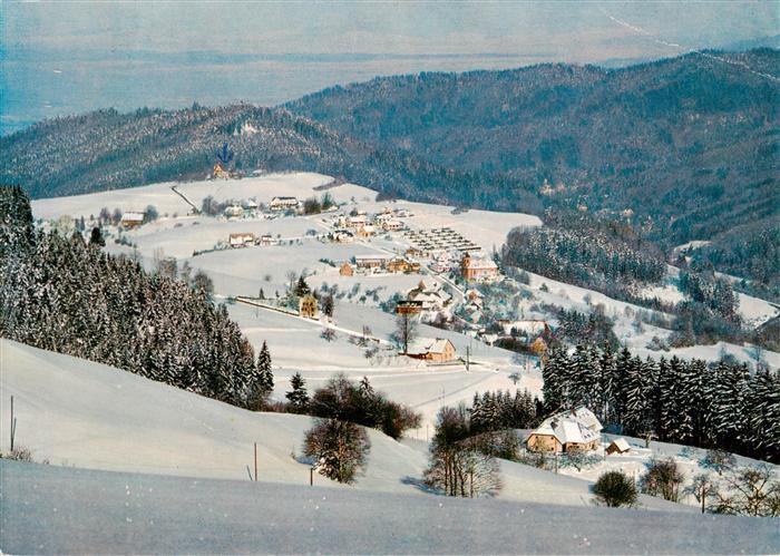Horben Breisgau Schwarzwald Winterpanorama mit Hotel Luisenhoehe