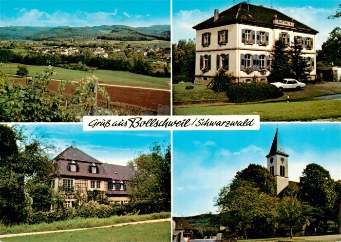 Bollschweil Ortsansichten Rathaus Kirche Landschaftspanorama Schwarzwald