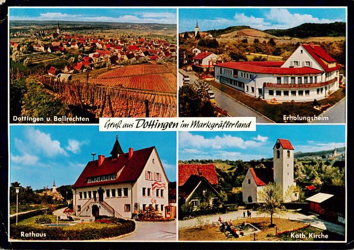 Dottingen Ballrechten-Dottingen Breisgau Panorama Erholungsheim Rathaus Katholis